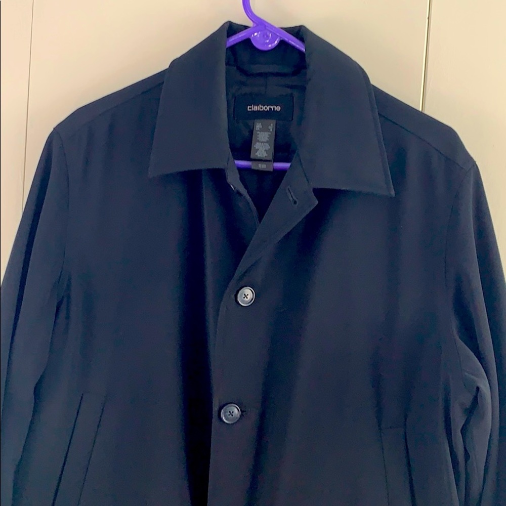 Claiborne S coat black dress. Inside quilt Mens